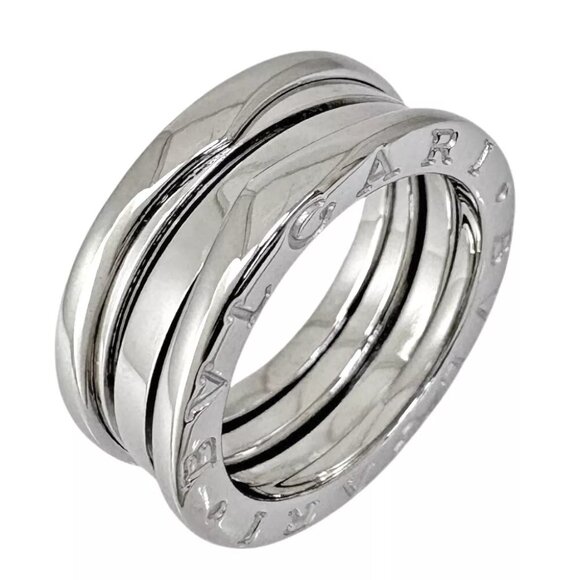 BVLGARI Ring US 4 1/2 EU48 K18 white gold B-zero.1 3 bands used - Picture 1 of 7